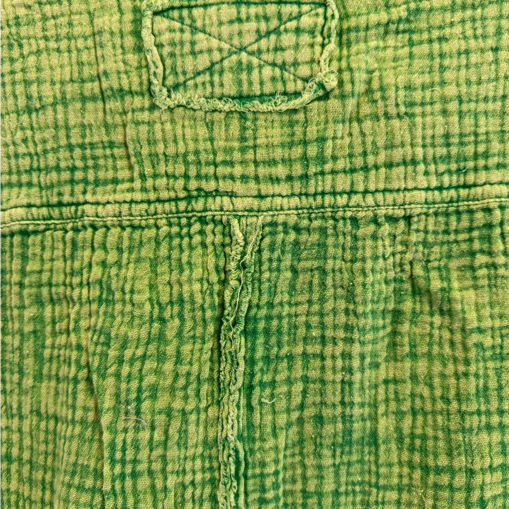 NWT Washing Wrinkled Green Gauze Button Down Shirt - Picture 8 of 8